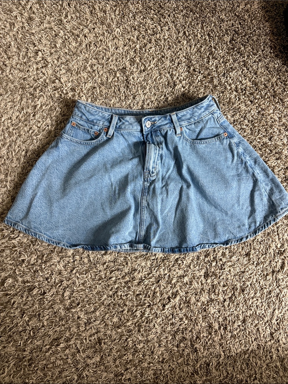 American Eagle Outfitters Light Blue Denim Skater Skirt
